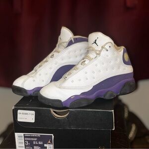 Jordan Retro Sneakers in White and Purple
